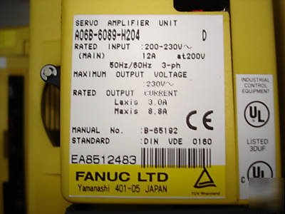 Fanuc servo amplifier units (10) available 