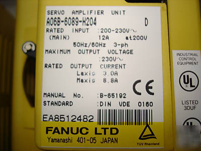 Fanuc servo amplifier units (10) available 