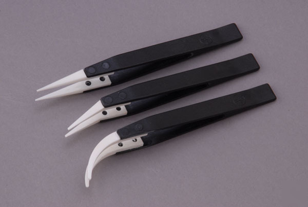 Aven ceramic tip tweezers set esd safe plastic body