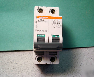 Merlin gerin C60 multi 9, C20A 2 pole circuit breaker