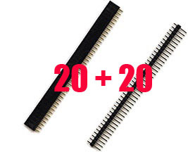 Single row square 20 x male + 20 x female pin headers