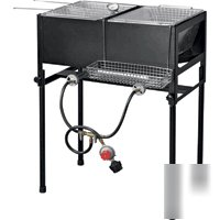 Twin double basket gas deep fat fryer cooker concession