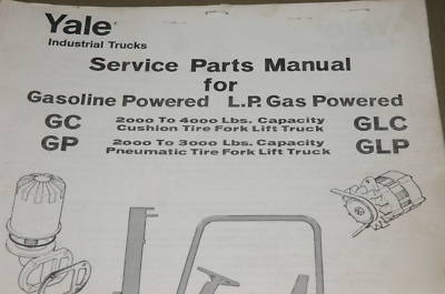 Yale forklift parts manual book gc glc gp glp 20 30 40