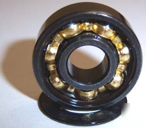 8 abec-7 skateboard bearings:bronze cage:sealed:black
