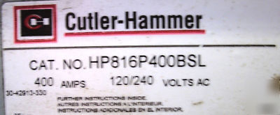 Cutler hammer HP816P400BSL: 400A house PANEL1 200A main