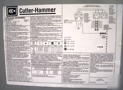 Cutler hammer HP816P400BSL: 400A house PANEL1 200A main