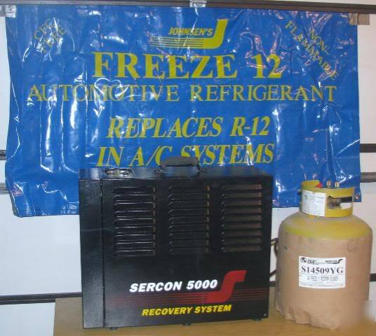 New sercon refrigerant recovery system unit & tank 