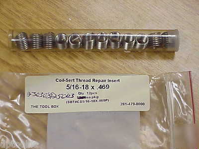 12/pkg 5/16-18 x .469 coil-sert thread repair inserts 