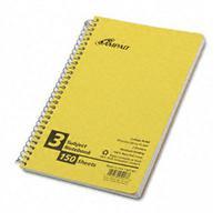 Ampad wirebound 3-subject notebook w/dividers, 9-1/2...