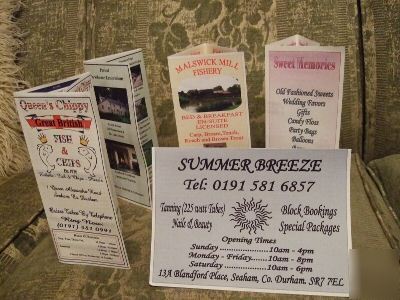 2, 3, or 4 way brochures prices start from Â£15 per 100