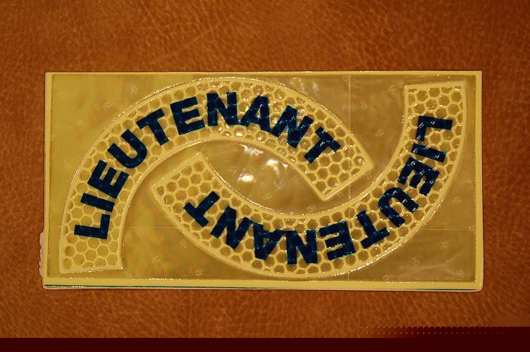 Glo-flex glow-in-the-dark fire helmet rocker lieutenant