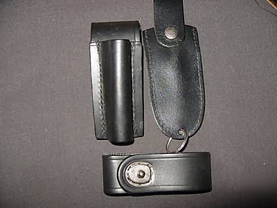 Police duty belt baton,handcuff & knife sheath holder