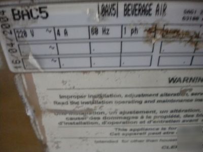 Beverage air used commercial blast chiller freezer BAC5