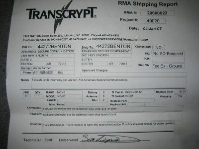 Transcrypt 460 high level scramblers encryption (five)