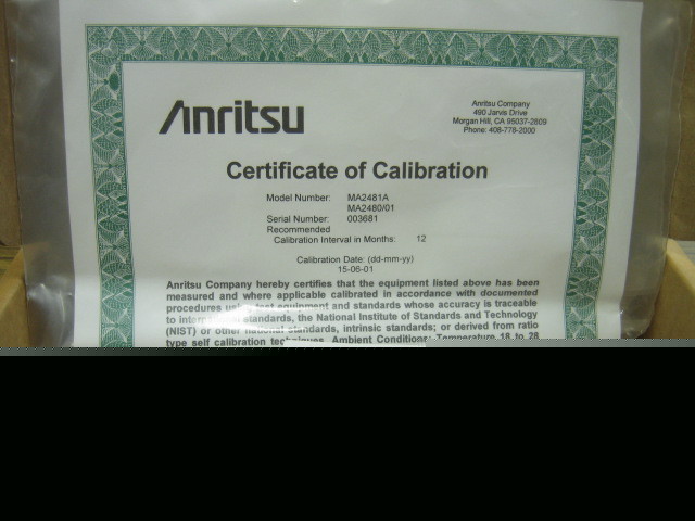 Anritsu MA2481A opt MA2480/01 .01-6GHZ power sensor nos