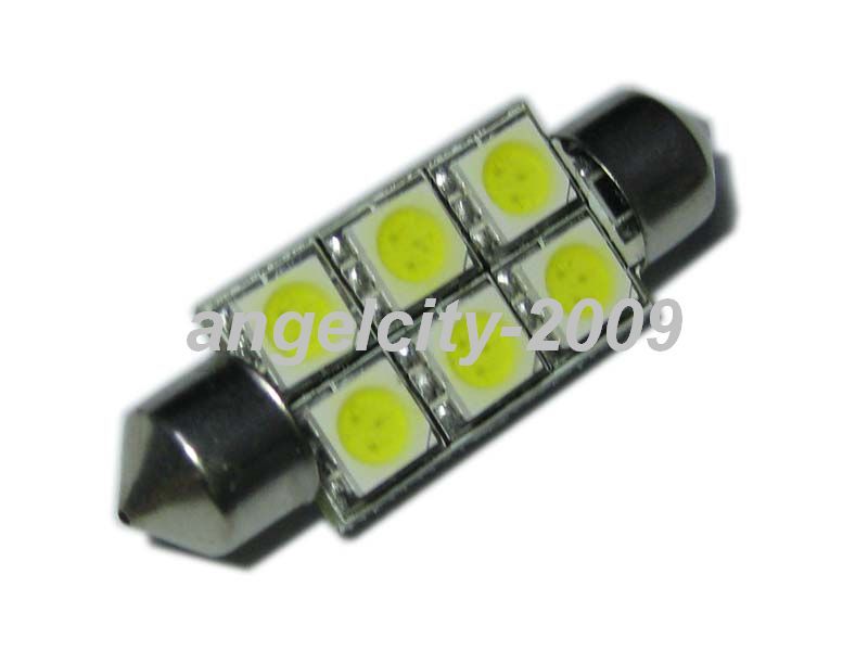 High power 39MM 6 smd led festoon dome bulb white