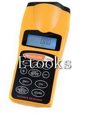 Ultrasonic laser point led distance measure meter tool