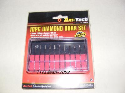 10PC diamond burr set for dremel rotary drill glass 