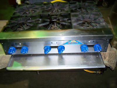 Castle 6 burner FHP36 nat gas counter top hot plate 