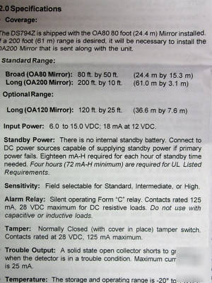 Detection system DS794Z long range pir motion 32342D