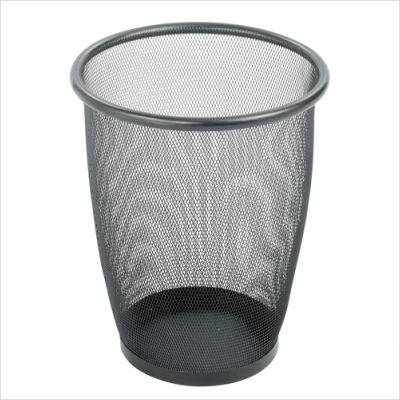 Onyx mesh round wastebasket in black (set of 3)