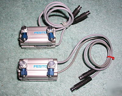 Two festo advu-12-15-pa air cylinders + sme-8-s sensors