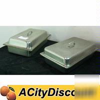 Commercial set of 2 chaffing dish hotel pans w/ lids