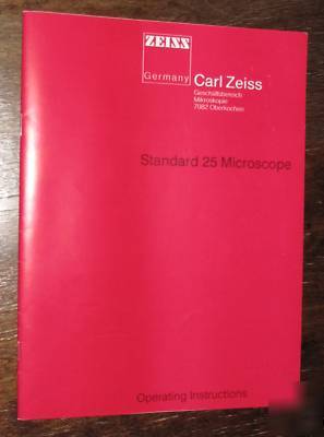 Carl zeiss standard 25 microscope with objectives