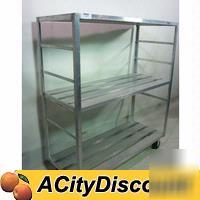 3SHELF mobile alum dunnage utility rack cart adjustable