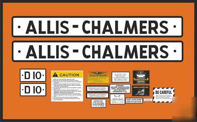 Allis chalmers d-10 complete decal set