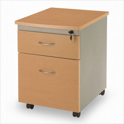 Mobile file pedestal color: maple with gray base