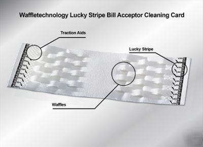 Bill validator /acceptor cleaning cards / waffle card