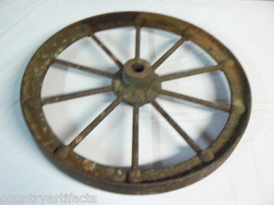 Antique cast iron flat belt pulley wheel hit miss 20X2 