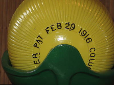 1800's miniature cast iron columbian hog oiler 