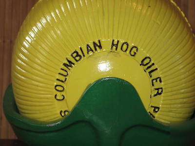 1800's miniature cast iron columbian hog oiler 