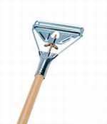 E-z change wet mop handle, large steel head, wood