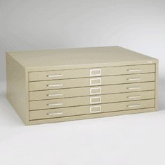 Safco 4994TSR five-drawer steel flat file tropical sand