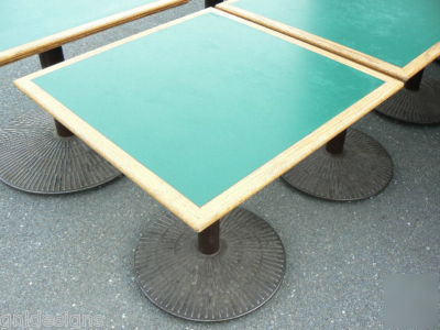 15 falcon green & oak restaurant cafe pedestal tables 