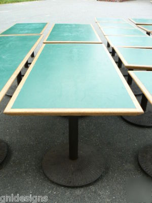 15 falcon green & oak restaurant cafe pedestal tables 