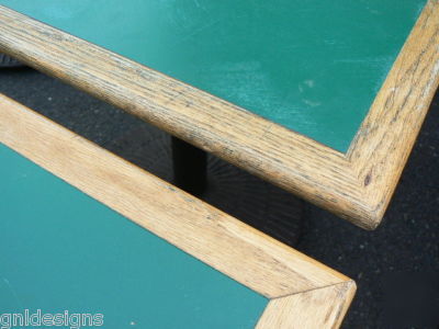 15 falcon green & oak restaurant cafe pedestal tables 