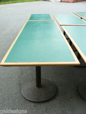 15 falcon green & oak restaurant cafe pedestal tables 
