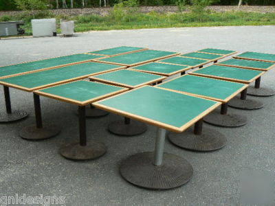 15 falcon green & oak restaurant cafe pedestal tables 