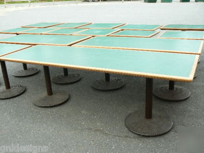 15 falcon green & oak restaurant cafe pedestal tables 