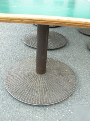 15 falcon green & oak restaurant cafe pedestal tables 