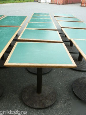 15 falcon green & oak restaurant cafe pedestal tables 