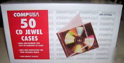 Comp usa 50 single slim 5MM cd ,dvd storage jewel case 