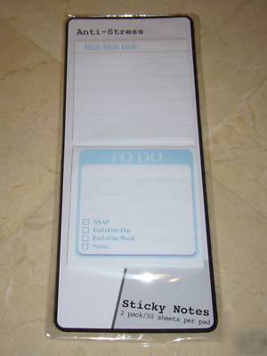 New anti-stress sticky note pads lined 2 pack