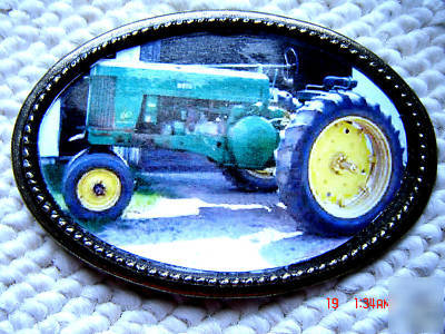 New john deere 1956 model 60 tractor epoxy belt buckle 