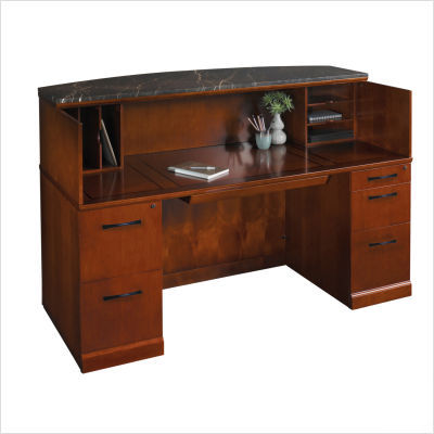 Sorrento center drawer desk credenza espresso walnut