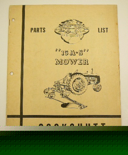 Cockshutt 15 a-s mower parts list manual hay straw